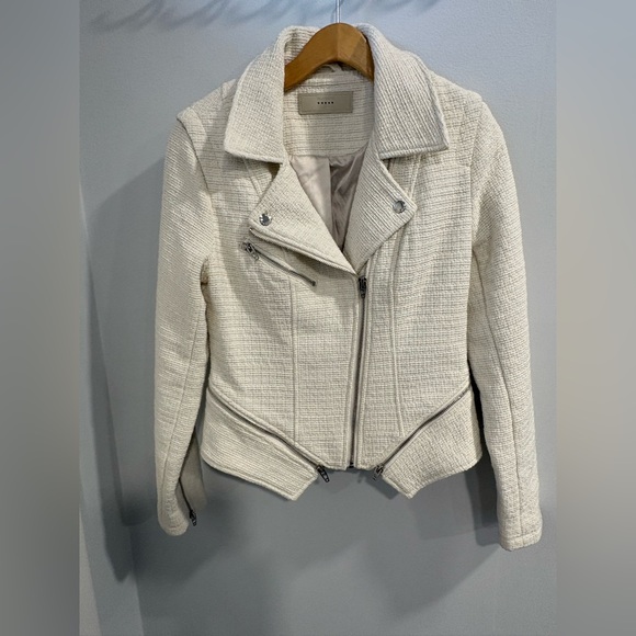 Blank NYC Cream Off White Tweed Textured Moto Jacket - Picture 14 of 15
